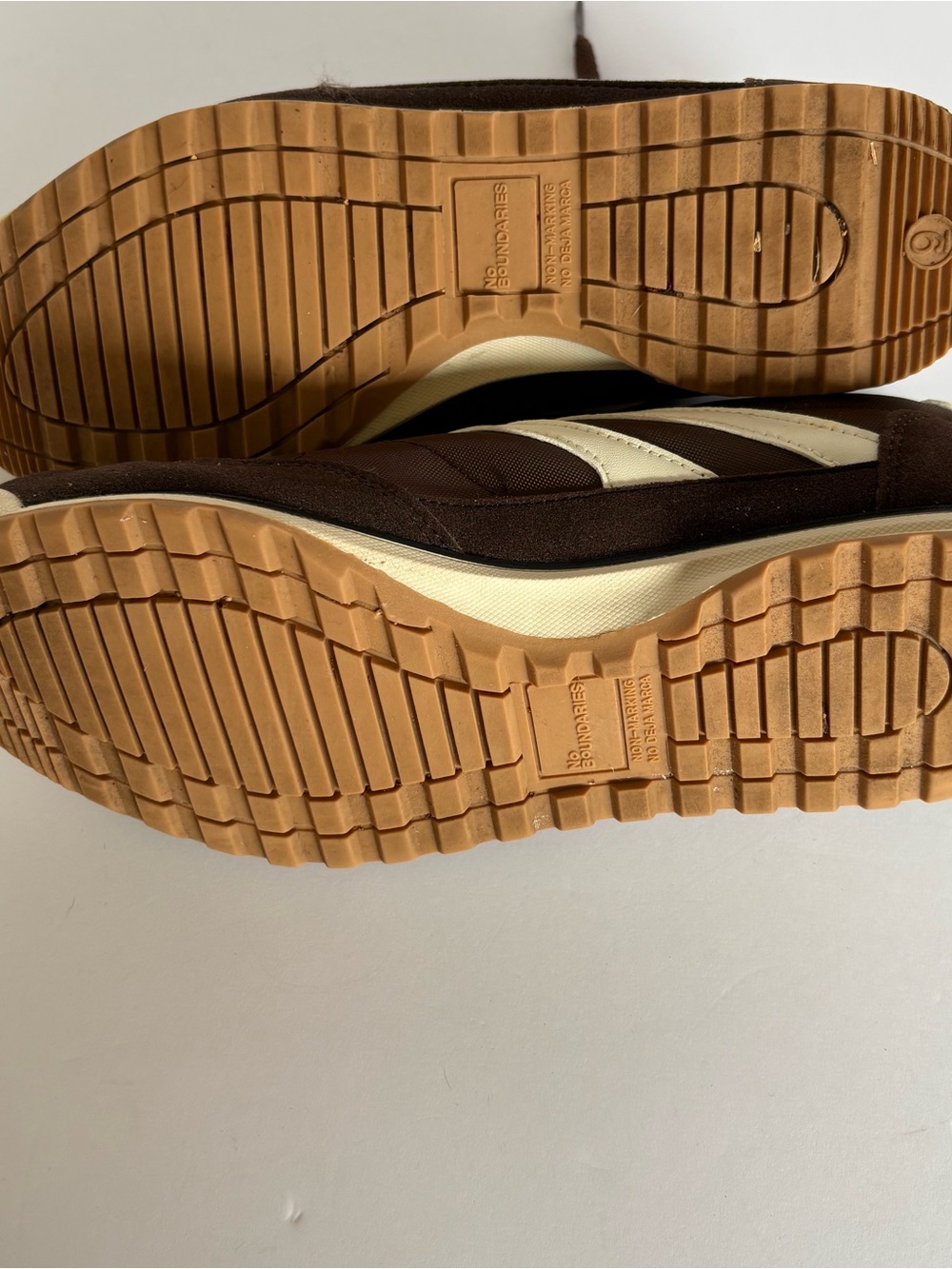 Chocolate Brown Retro Sneakers Low Profile Vintage Inspired Nylon Faux Suede - Picture 6 of 6